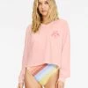Coupon 😍 Billabong Lovers Of The Sun Cropped Long Sleeve T-Shirt PEACH PIT ❤️ -Womens-clothing Shop abjzt00714 billabongw mel0 frt1