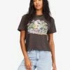 Coupon 🔥 Billabong Make It Tropical Vintage Cut T-Shirt OFF BLACK 💯 -Womens-clothing Shop abjzt00724 billabongw ofb frt1