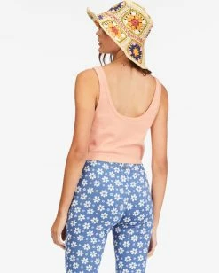 Cheap 😀 Billabong Smile At The Sun Tank Top STONE ROSE 😍 -Womens-clothing Shop abjzt00934 billabongw sne bck1 1