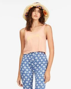 Cheap 😀 Billabong Smile At The Sun Tank Top STONE ROSE 😍 -Womens-clothing Shop abjzt00934 billabongw sne frt1 1
