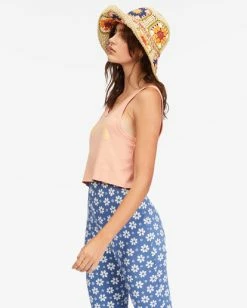 Cheap 😀 Billabong Smile At The Sun Tank Top STONE ROSE 😍 -Womens-clothing Shop abjzt00934 billabongw sne sd1 1