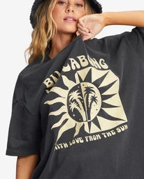 Hot Sale 👏 Billabong With Love From The Sun Oversized Graphic Boyfriend T-Shirt OFF BLACK 🌟 7 Hot Sale 👏 Billabong With Love From The Sun Oversized Graphic Boyfriend T-Shirt OFF BLACK 🌟 - Image 5