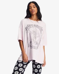 Best Sale 🌟 Billabong Shine Bright Oversized Graphic Boyfriend T-Shirt BLOSSOM 🥰
