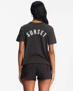 Best Sale 🛒 Billabong Sunrise To Sunset Graphic Rockers T-Shirt OFF BLACK 🎉 -Womens-clothing Shop abjzt00962 billabongw ofb bck1 1