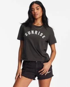 Best Sale 🛒 Billabong Sunrise To Sunset Graphic Rockers T-Shirt OFF BLACK 🎉 -Womens-clothing Shop abjzt00962 billabongw ofb frt1 1