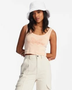 Discount 👏 Billabong Feel It All Graphic Tank Top SOFT PEACH ⭐ -Womens-clothing Shop abjzt00967 billabongw mef0 frt1 1
