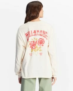 Top 10 🎁 Billabong Handle With Care Long Sleeve Graphic Boyfriend T-Shirt ANTIQUE WHITE 🤩 -Womens-clothing Shop abjzt00970 billabongw anw bck1 1