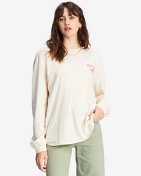 Top 10 🎁 Billabong Handle With Care Long Sleeve Graphic Boyfriend T-Shirt ANTIQUE WHITE 🤩