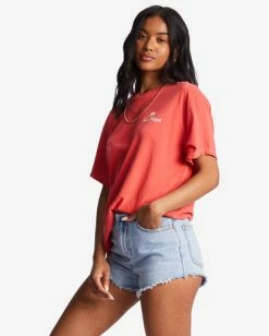 Cheap 🔔 Billabong La Playa Oversized T-Shirt BRIGHT POPPY ✔️ -Womens-clothing Shop abjzt01019 billabongw rne0 sd1 1