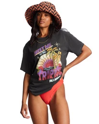 Top 10 ⭐ Billabong Meet Me In The Tropics Oversized T-Shirt OFF BLACK 🥰