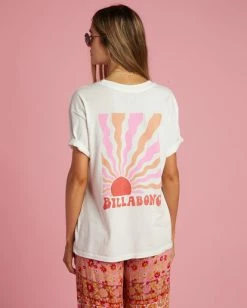 Wholesale ✨ Billabong Happy To Be Here Graphic Boyfriend T-Shirt SALT CRYSTAL ⭐ -Womens-clothing Shop abjzt01076 billabongw scs bck1 1