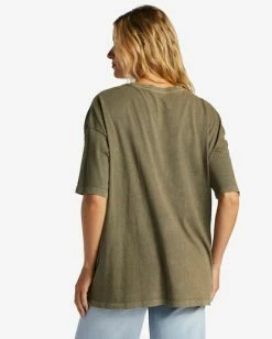 Brand new 🥰 Billabong Retro Sunshine T-shirt SAGE 🎉 -Womens-clothing Shop abjzt01209 billabongw sag bck1 1