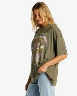 Brand new 🥰 Billabong Retro Sunshine T-shirt SAGE 🎉 -Womens-clothing Shop abjzt01209 billabongw sag sd1 1