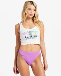 Flash Sale 👏 Billabong Pipeline Pro Cropped Tank Top SALT CRYSTAL 👏
