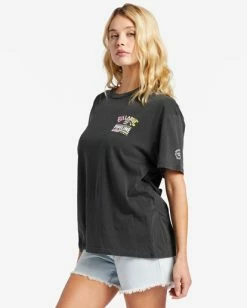 Wholesale ⌛ Billabong Pipeline Poster Oversized T-Shirt OFF BLACK ✨ -Womens-clothing Shop abjzt01243 billabongw ofb sd1 1