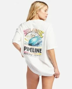Cheapest ✨ Billabong Pipeline Poster Oversized T-Shirt SALT CRYSTAL 🎉 -Womens-clothing Shop abjzt01247 billabongw scs bck1 1