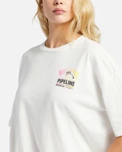 Cheapest ✨ Billabong Pipeline Poster Oversized T-Shirt SALT CRYSTAL 🎉 -Womens-clothing Shop abjzt01247 billabongw scs dtl2 1