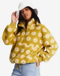 Best Pirce ⭐ Billabong Time Off Half-Zip Fleece Pullover DESERT CLAY 👏 -Womens-clothing Shop j6413bti billabongw ylf0 sd1 1