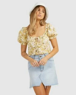 Best Sale 🎁 Billabong So Lucky Denim Mini 👗 Skirt AGED INDIGO ⌛ -Womens-clothing Shop ubjdk00100 billabongw agi frt2 1