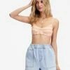 Wholesale 🌟 Billabong The Strand Elastic Waist Denim Shorts LIGHT BLUE 😉 -Womens-clothing Shop ubjds00105 billabongw l04 frt1
