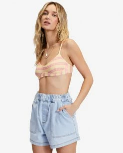 Wholesale 🌟 Billabong The Strand Elastic Waist Denim Shorts LIGHT BLUE 😉 -Womens-clothing Shop ubjds00105 billabongw l04 sd1 1