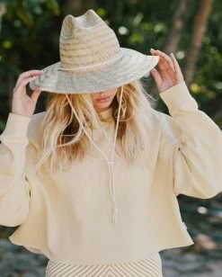 Hot Sale ⌛ Billabong Hey Gday Cropped Crewneck Sweatshirt SURFSIDE 👏 -Womens-clothing Shop ubjft00103 billabongl srt frt1 1