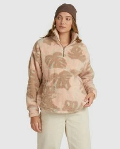 Discount ✨ Billabong Kalluah Half-Zip Pullover Sweatshirt PEONY 🎁 -Womens-clothing Shop ubjft00139 billabongw peo frt2 1