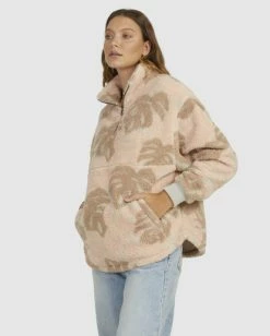 Discount ✨ Billabong Kalluah Half-Zip Pullover Sweatshirt PEONY 🎁 -Womens-clothing Shop ubjft00139 billabongw peo sd1 1