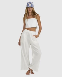 Deals 👏 Billabong Follow Me High-Rise Elastic-Waist Pants SALT CRYSTAL 🌟