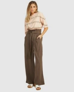 Best reviews of 🥰 Billabong Sand Wash Straight-Leg Pants TOBACCO 🔔 -Womens-clothing Shop ubjnp00119 billabongw tob frt1 1