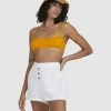 Buy ⭐ Billabong 🌞 Summer Breeze Elastic Waist Shorts WHITE 👏 -Womens-clothing Shop ubjns00143 billabongw wht frt1