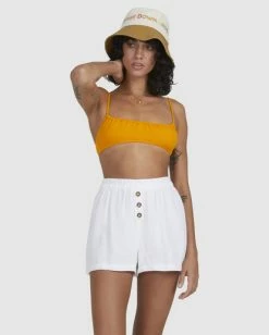 Buy ⭐ Billabong 🌞 Summer Breeze Elastic Waist Shorts WHITE 👏 -Womens-clothing Shop ubjns00143 billabongw wht frt2 1