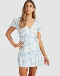 Best deal 🔔 Billabong Beyond Blue Wrap 👗 Dress SWEET BLUE ⌛