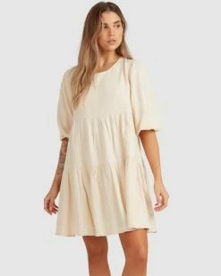 Budget 🔥 Billabong Valentine Tiered Mini 👗 Dress SALT CRYSTAL 🔥 -Womens-clothing Shop ubjwd00171 billabongw scs frt1 1