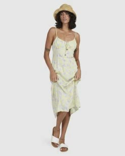 New 🎁 Billabong Tempest Midi A-Line 👗 Dress LEMON LIME 🔥 -Womens-clothing Shop ubjwd00179 billabongw lml frt2 1